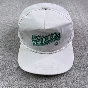 Vintage Dr McGillicuddys Hat Cap Snapback White Green Logo Mint Schnapps Promo